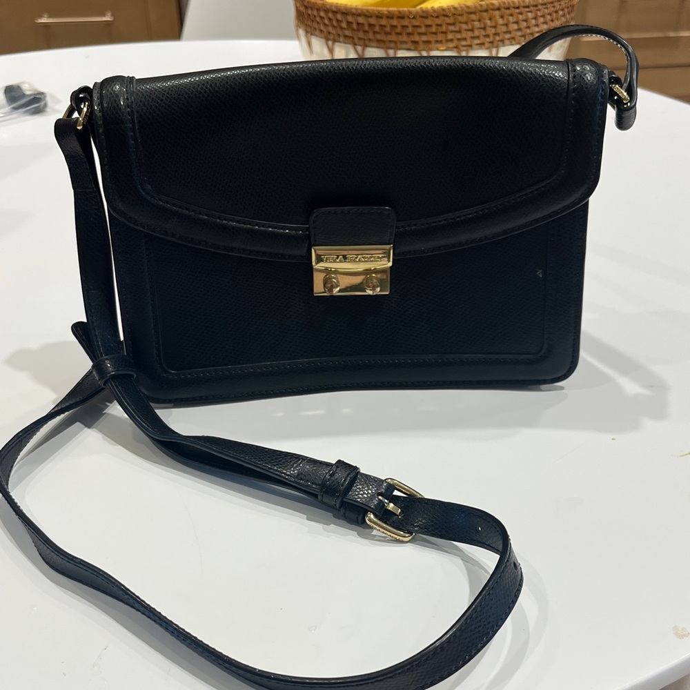 Vera Bradley Black Crossbody Bag with Gold Accent